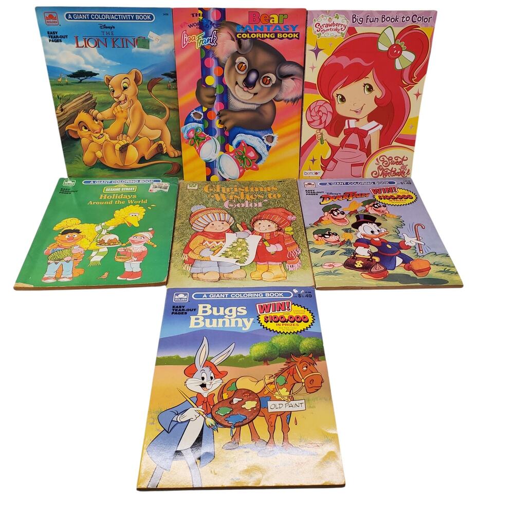 Vintage Lisa Frank Coloring Book Strawberry Shortcake Coloring Book Bundle